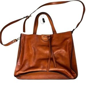 A.Belucci Italian Leather Crossbody Satchel Bag, Terracotta Orange-Brown